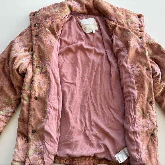 Anthropologie Edie Corduroy Floral Puffer Jacket Size S - Picture 15 of 15